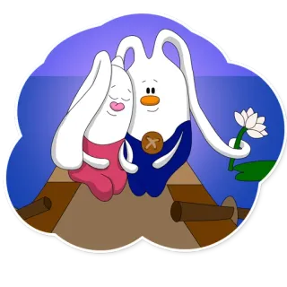 👫 Мультфильм, Пара, Любовь, Цветок, Милый, Анимация telegram sticker