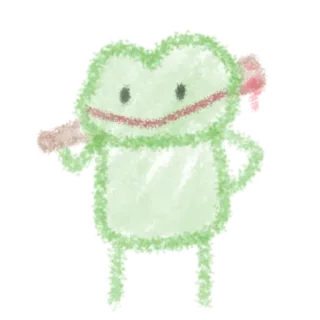 🔨 rã, desenho animado, animal, fofo, desenho, verde telegram sticker