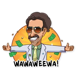 🤑 WAWAWEEWA! excited, money, cartoon, wawaweewa telegram sticker