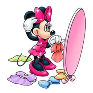 👗 Minnie Mouse Minnie Mouse, Disney, Cartoon, Fashion, Bow, Cute, Pink whatsapp sticker