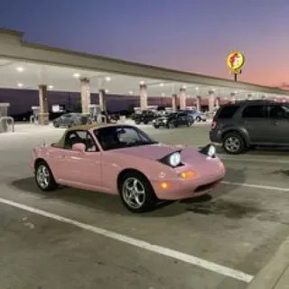 💟 auto rosa, cabriolet, Miata, roadster, auto telegram sticker