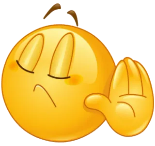 ☝ emoji, stop, hand, halt, decline, refuse whatsapp sticker