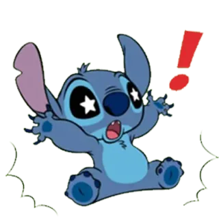 😱 Stitch Cartoon, Figur, Alien, Niedlich, Blau telegram sticker