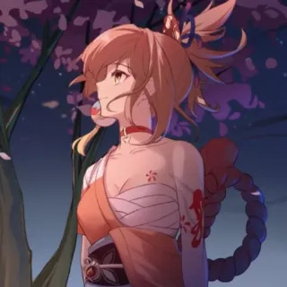 🎆 Yoimiya Genshin Impact Anime, Videojuego, Femenino, Personaje, Yoimiya, Genshin Impact whatsapp sticker
