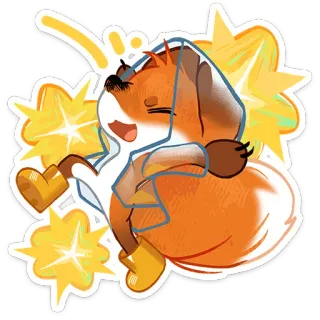 🦊 zorro, dibujos animados, lindo, animal telegram sticker