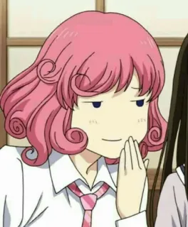 😈 动漫, 粉色头发, 得意, 女孩, 卡通 whatsapp sticker