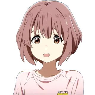 😃 Shouko Nishimiya A Silent Voice anime, girl, cute, character, shouko nishimiya, a silent voice telegram sticker