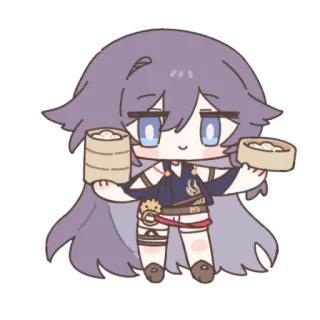 ✋ anime, dumpling, cute, chibi, food telegram sticker