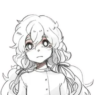 😕 Anime, Chica, Dibujo animado, Dibujo, Manga, Retrato telegram sticker