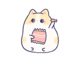 😛 猫, 可爱, 动物, 贴纸, 零食, 迷人 whatsapp sticker