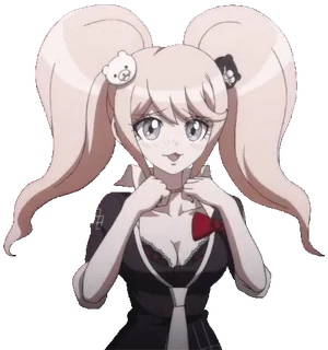 😊 Junko Enoshima Danganronpa Anime, Mädchen, Zöpfe, Charakter, Danganronpa whatsapp sticker