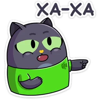 👉 XA-XA แมว, การ์ตูน, สติกเกอร์, หัวเราะ, ตลก telegram sticker