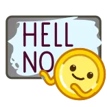 🙅♂️ HELL NO ni hablar, no, dibujo animado, expresión, negación, rechazo telegram sticker