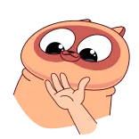 😈 uil, cartoon, schattig, dier, handgebaar telegram sticker