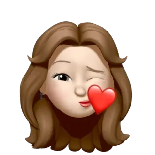 🐻 emoji, sticker, amore, cuore, occhiolino, donna telegram sticker
