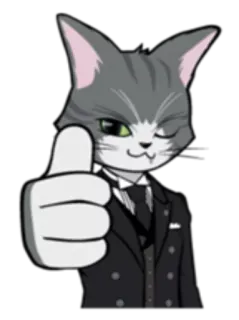 👍 고양이, 좋아요, 동물, 만화, 좋음, 괜찮아 telegram sticker