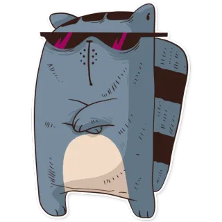 😎 เท่, แมว, แว่นกันแดด, การ์ตูน, สติกเกอร์, สัตว์ telegram sticker