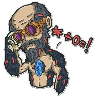 🧐 *&#%! Cartone animato, Rabbia, Uomo, Volgarità, Censurato, Irritazione, Angosciato whatsapp sticker
