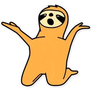 😱 ленивец, животное, милый, мультик, смешной whatsapp sticker