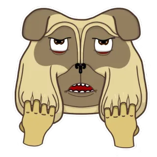 😫 anjing, jari tengah, menyinggung, kasar, menghina, hewan telegram sticker