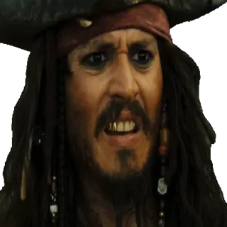 🙈 Jack Sparrow Pirates of the Caribbean bajak laut, kapten, film, Johnny Depp, petualangan telegram sticker
