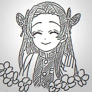 🌸 Kanae Kocho Demon Slayer Anime, Demon Slayer, Kanae Kocho, Mangá, Flores telegram sticker