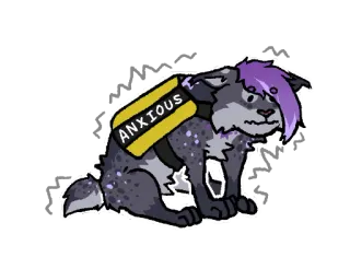 😣 ANXIOUS ansioso, perro, sticker, dibujos animados, animal, emo, nervioso whatsapp sticker