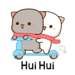🛵 Hui Hui Cartoon, Süß, Tiere, Roller, Pfirsich, Mochi telegram sticker