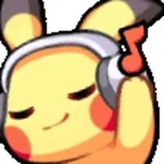 🎧 Pikachu pokemon, pikachu, musica, cuffie, carino telegram sticker