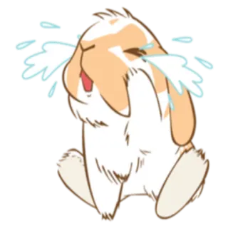 😭 kelinci, menangis, sedih, hewan, air mata, emoji whatsapp sticker