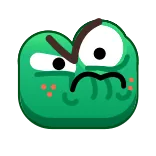 😠 Kreskówka, Zielony, Zły, Twarz, Postać telegram sticker