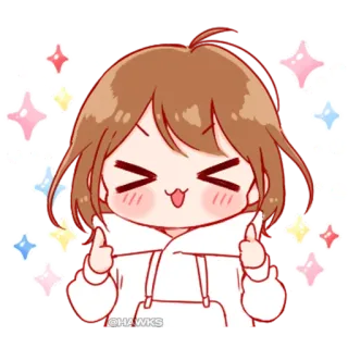 💞 cute, anime, sparkle, kawaii, happy, thumbs up telegram sticker
