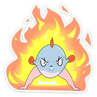 🔥 ปลา, โกรธ, ไฟ, การ์ตูน, สีหน้า, แอนิเมชั่น telegram sticker