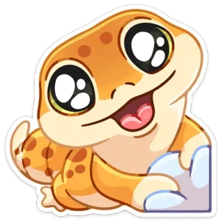 😍 ящерица, рептилия, геккон, милый, мультик, животное, наклейка telegram sticker