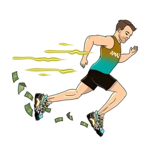 🤑 AMAZ lari, uang, sukses, keuangan, olahraga, latihan, atlet whatsapp sticker