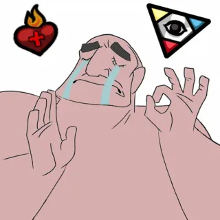 👌 meme, crying, OK gesture, heart, eye, internet culture telegram sticker