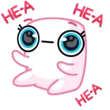 🙅‍♂️ Dibujos animados, Lindo, Rosa, Personaje, Fantasma telegram sticker