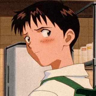 😕 Shinji Ikari Neon Genesis Evangelion anime, evangelion, shinji, character, manga telegram sticker