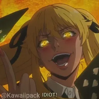🥢 IDIOT! anime, girl, idiot, offensive gesture, attitude telegram sticker