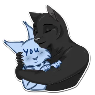 🤗 You Katze, Umarmung, Liebe, süß, Zuneigung, Freundschaft telegram sticker