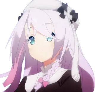 😕 Anime, Chica, Linda, Personaje, Pelo blanco telegram sticker