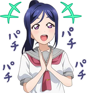 😀 パチ パチ anime, meisje, japans, enthousiast telegram sticker