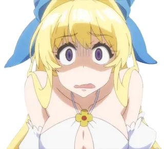 ❤️ anime, blond haar, bezorgd, geschokt, vrouwelijk, cartoon whatsapp sticker