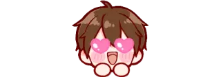 😍 anime, słodkie, oczy w serca, kawaii, miłość telegram sticker