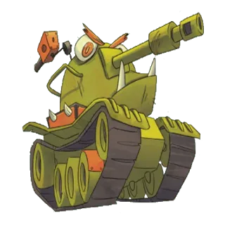 👾 tanque, desenho animado, veículo, guerra, militar, armadura telegram sticker