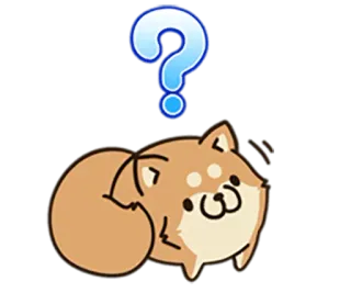 🐶 Hund, süß, Frage, Shiba Inu, Haustier, Tier, denkend, verwirrt telegram sticker