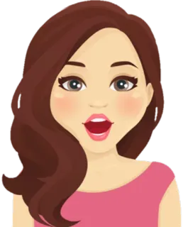😲 Frau, Cartoon, Mädchen, Person, animiert, Avatar whatsapp sticker