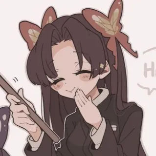 🌸 Hi Anime, Karakter, Imut, Gadis, Kupu-kupu, Senyum whatsapp sticker