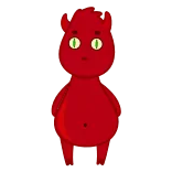 😦 devil, demon, cartoon, monster, cute whatsapp sticker