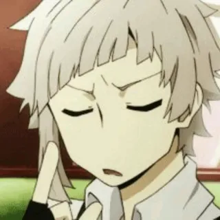 🗝 Atsushi Nakajima Bungou Stray Dogs 애니메이션, 만화, 나카지마 아츠시, 문호 스트레이 독스, 생각, 캐릭터 telegram sticker